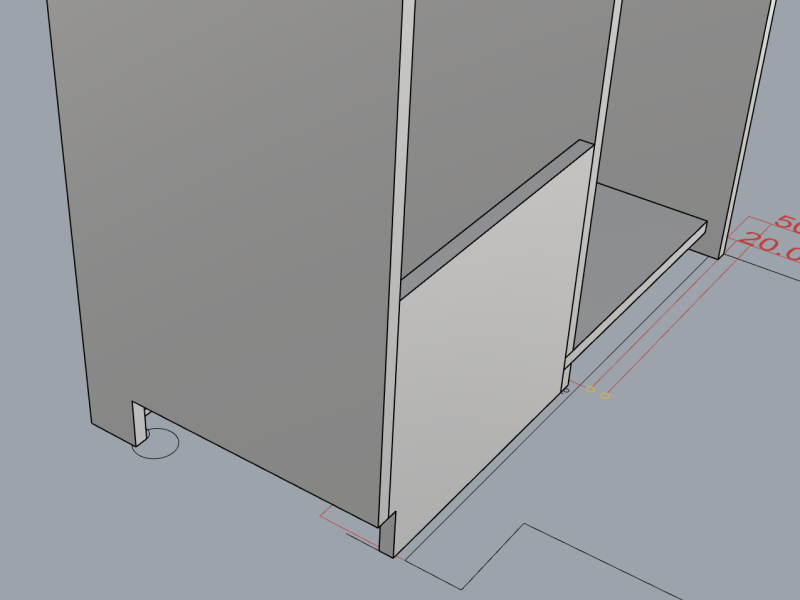 Vue 3D de la structure passant au-dessus des tuyaux.